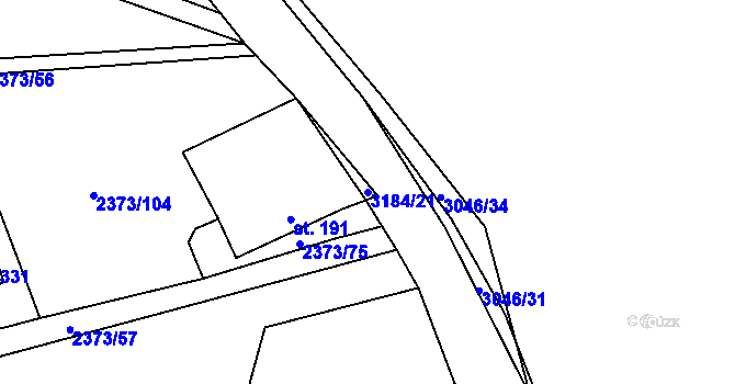 Parcela st. 3184/21 v KÚ Těšínov, Katastrální mapa