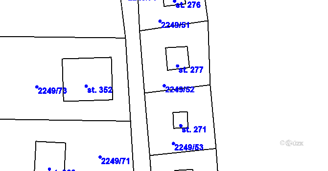 Parcela st. 2249/52 v KÚ Těšínov, Katastrální mapa