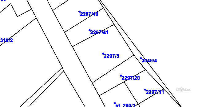 Parcela st. 2297/5 v KÚ Těšínov, Katastrální mapa