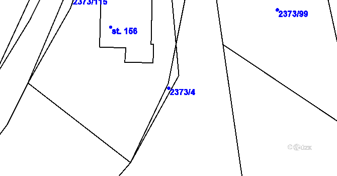 Parcela st. 2373/4 v KÚ Těšínov, Katastrální mapa