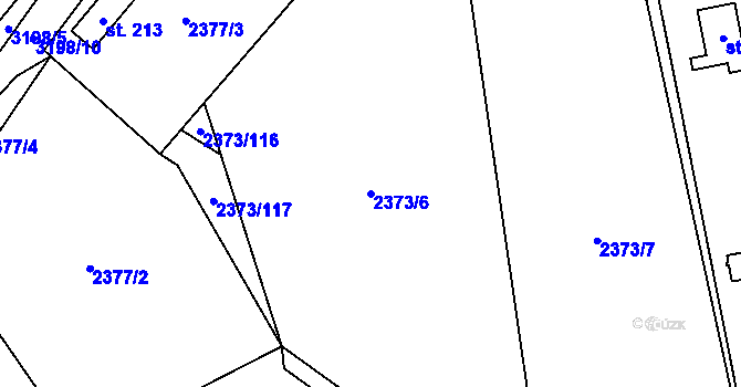 Parcela st. 2373/6 v KÚ Těšínov, Katastrální mapa