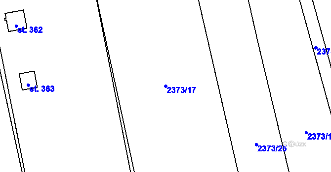 Parcela st. 2373/17 v KÚ Těšínov, Katastrální mapa