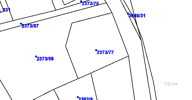 Parcela st. 2373/77 v KÚ Těšínov, Katastrální mapa