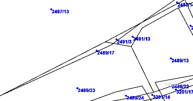 Parcela st. 2489/17 v KÚ Těšínov, Katastrální mapa
