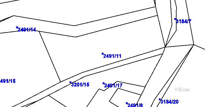 Parcela st. 2491/11 v KÚ Těšínov, Katastrální mapa