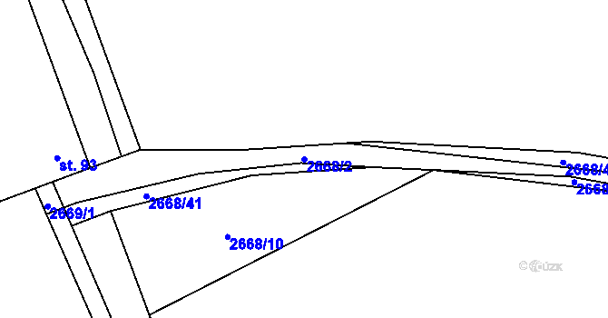 Parcela st. 2668/2 v KÚ Těšínov, Katastrální mapa