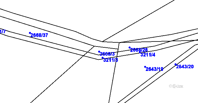 Parcela st. 2668/3 v KÚ Těšínov, Katastrální mapa