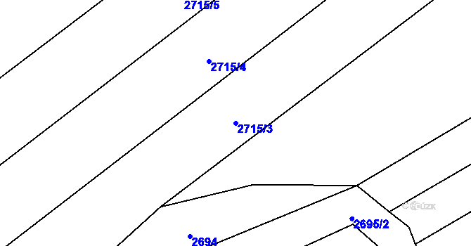 Parcela st. 2715/3 v KÚ Těšínov, Katastrální mapa