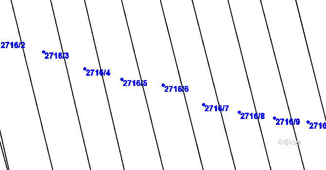 Parcela st. 2716/6 v KÚ Těšínov, Katastrální mapa