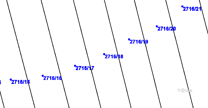 Parcela st. 2716/18 v KÚ Těšínov, Katastrální mapa