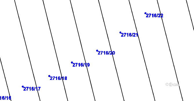 Parcela st. 2716/20 v KÚ Těšínov, Katastrální mapa