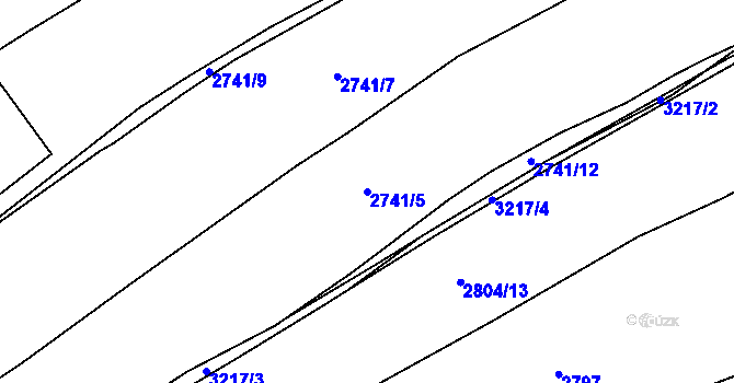 Parcela st. 2741/5 v KÚ Těšínov, Katastrální mapa