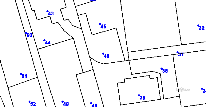 Parcela st. 46 v KÚ Těškovice, Katastrální mapa