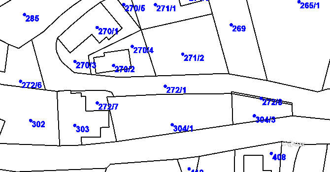 Parcela st. 272/1 v KÚ Těškovice, Katastrální mapa