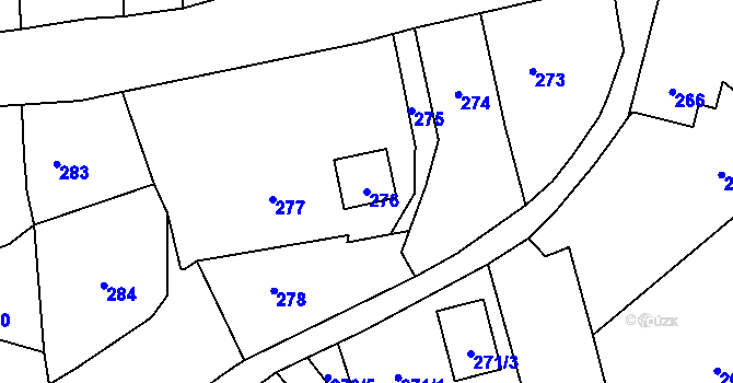Parcela st. 276 v KÚ Těškovice, Katastrální mapa