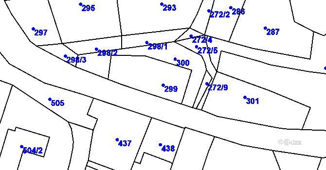 Parcela st. 299 v KÚ Těškovice, Katastrální mapa