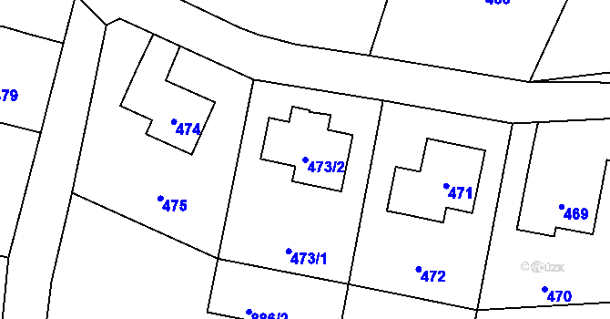 Parcela st. 473/2 v KÚ Těškovice, Katastrální mapa