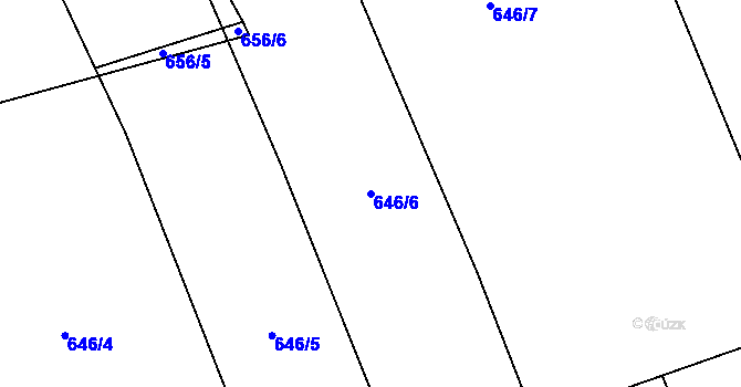 Parcela st. 646/6 v KÚ Těškovice, Katastrální mapa