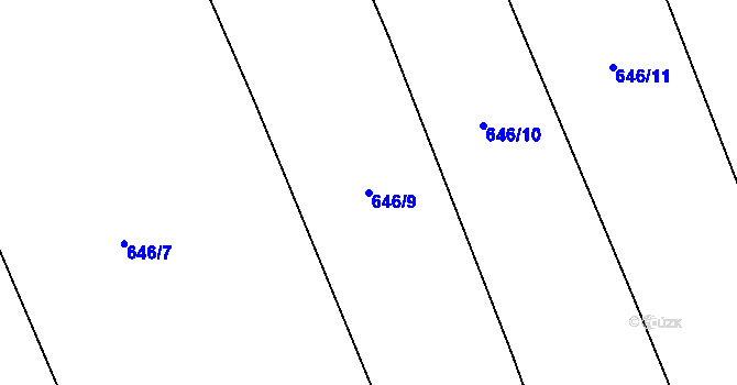 Parcela st. 646/9 v KÚ Těškovice, Katastrální mapa