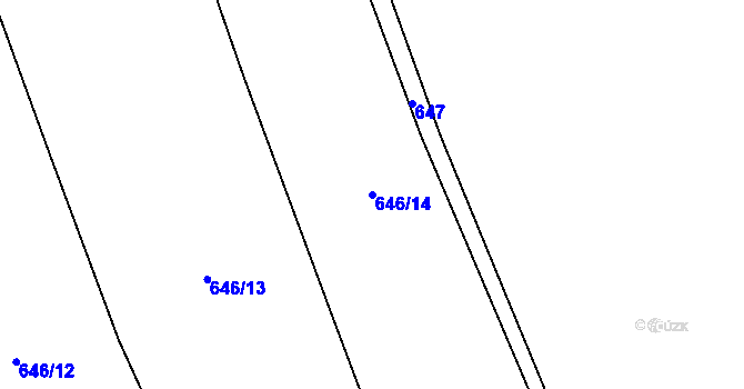 Parcela st. 646/14 v KÚ Těškovice, Katastrální mapa