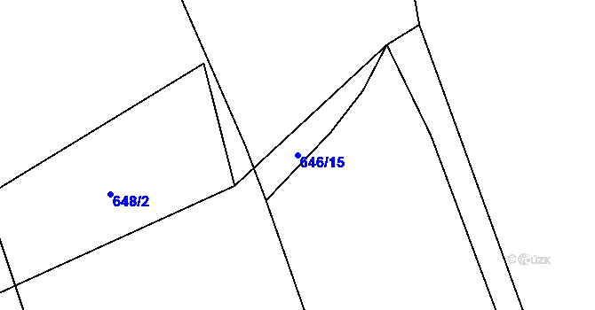 Parcela st. 646/15 v KÚ Těškovice, Katastrální mapa