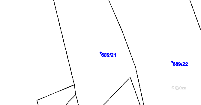 Parcela st. 689/21 v KÚ Těškovice, Katastrální mapa