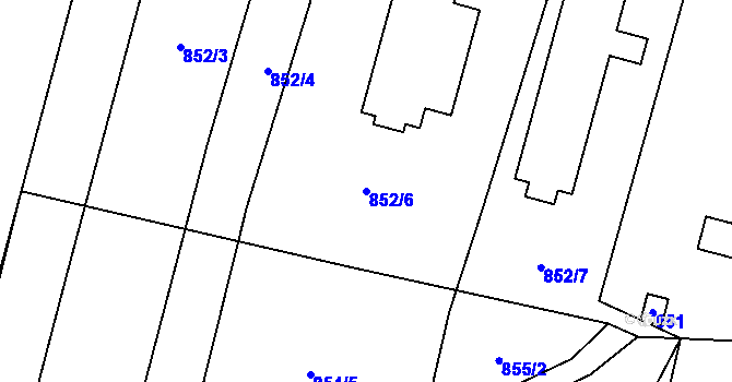 Parcela st. 852/6 v KÚ Těškovice, Katastrální mapa