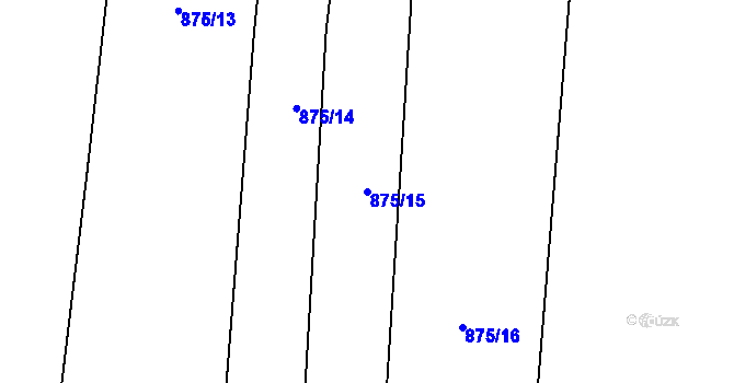 Parcela st. 875/15 v KÚ Těškovice, Katastrální mapa