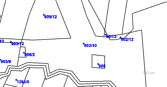Parcela st. 903/10 v KÚ Těškovice, Katastrální mapa