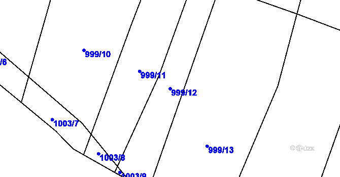 Parcela st. 999/12 v KÚ Těškovice, Katastrální mapa