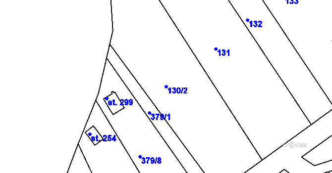 Parcela st. 130/2 v KÚ Těšnovice, Katastrální mapa