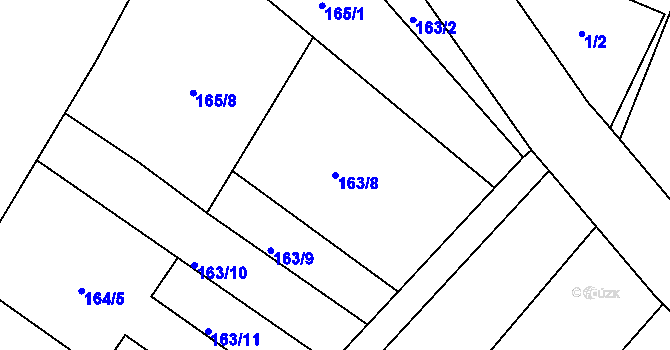 Parcela st. 163/8 v KÚ Těšnovice, Katastrální mapa