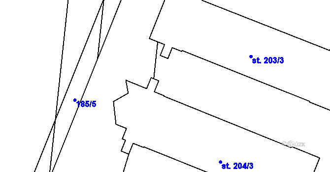 Parcela st. 215/55 v KÚ Těšnovice, Katastrální mapa