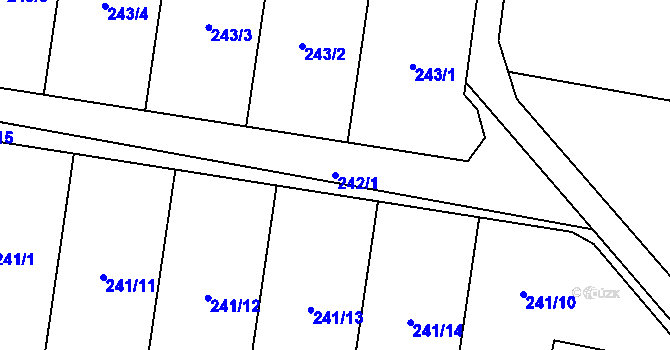 Parcela st. 242/1 v KÚ Těšnovice, Katastrální mapa