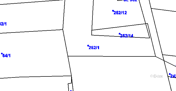 Parcela st. 252/1 v KÚ Těšnovice, Katastrální mapa