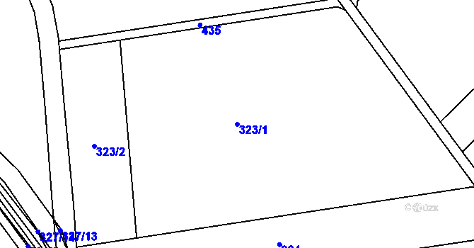 Parcela st. 323/1 v KÚ Těšnovice, Katastrální mapa