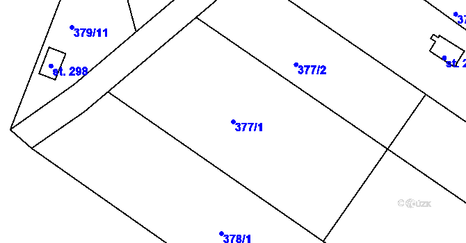 Parcela st. 377/1 v KÚ Těšnovice, Katastrální mapa