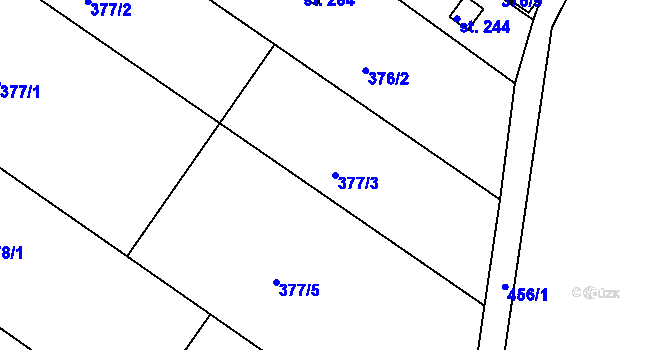 Parcela st. 377/3 v KÚ Těšnovice, Katastrální mapa
