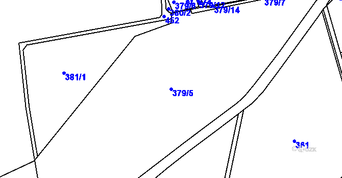 Parcela st. 379/5 v KÚ Těšnovice, Katastrální mapa