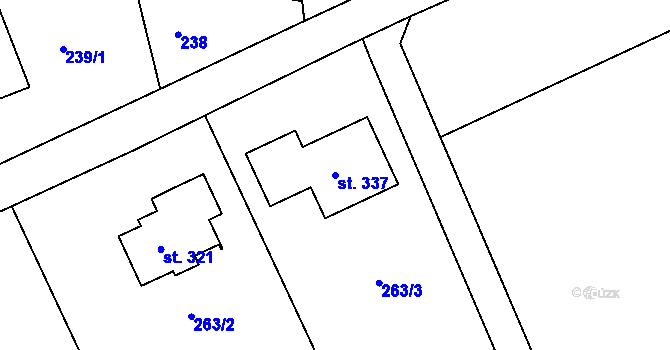 Parcela st. 337 v KÚ Těšnovice, Katastrální mapa