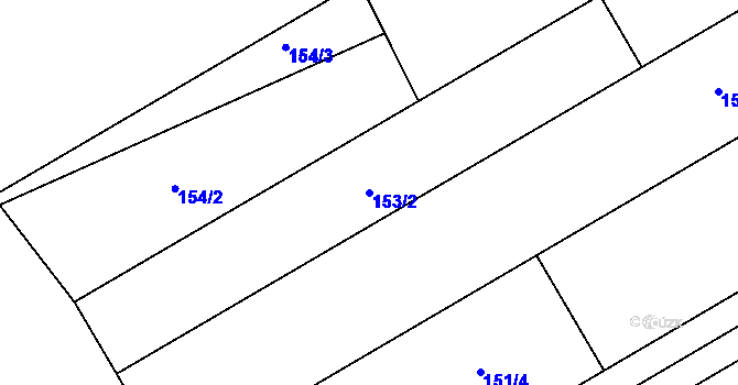 Parcela st. 153/2 v KÚ Těšnovice, Katastrální mapa
