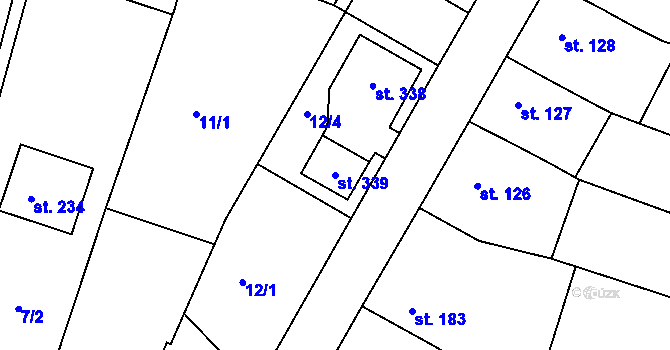 Parcela st. 339 v KÚ Těšnovice, Katastrální mapa