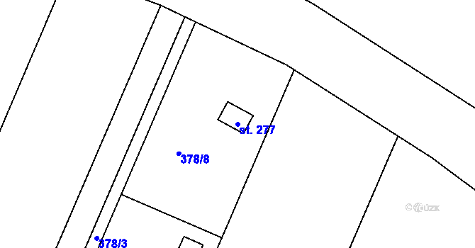 Parcela st. 277 v KÚ Trávník, Katastrální mapa