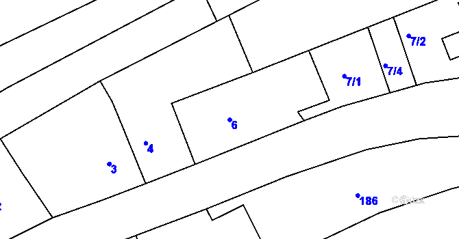 Parcela st. 6 v KÚ Těšov, Katastrální mapa