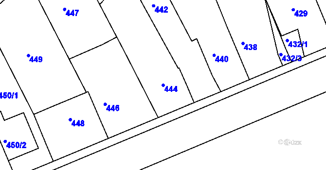 Parcela st. 444 v KÚ Těšov, Katastrální mapa