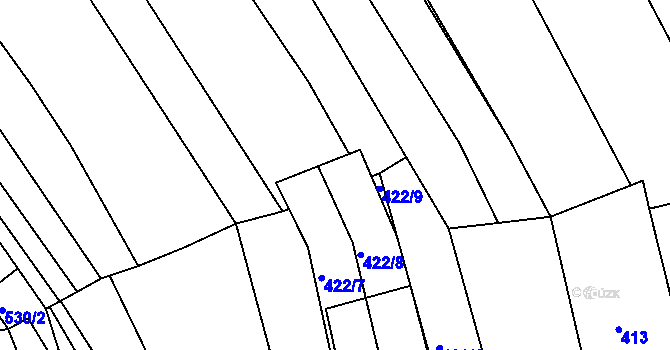 Parcela st. 537/3 v KÚ Těšov, Katastrální mapa