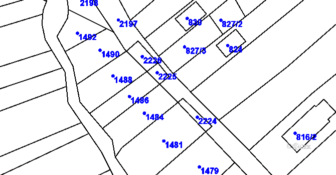 Parcela st. 778/7 v KÚ Těšov, Katastrální mapa