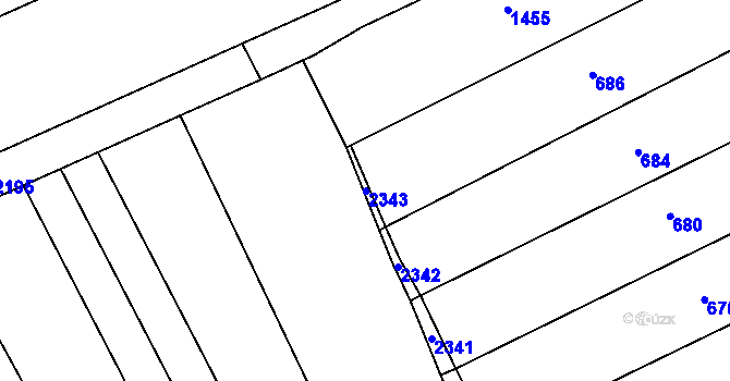 Parcela st. 669/2 v KÚ Těšov, Katastrální mapa