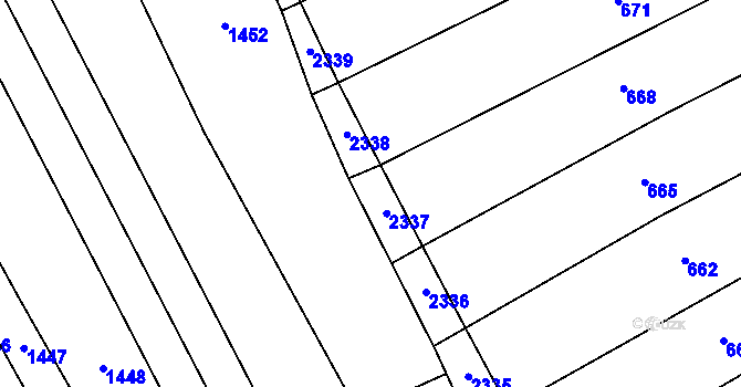 Parcela st. 669/10 v KÚ Těšov, Katastrální mapa