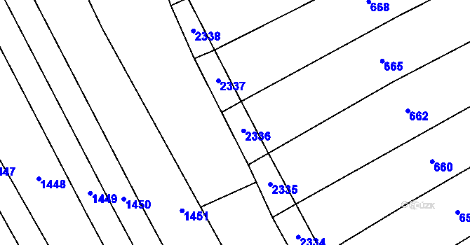 Parcela st. 669/11 v KÚ Těšov, Katastrální mapa